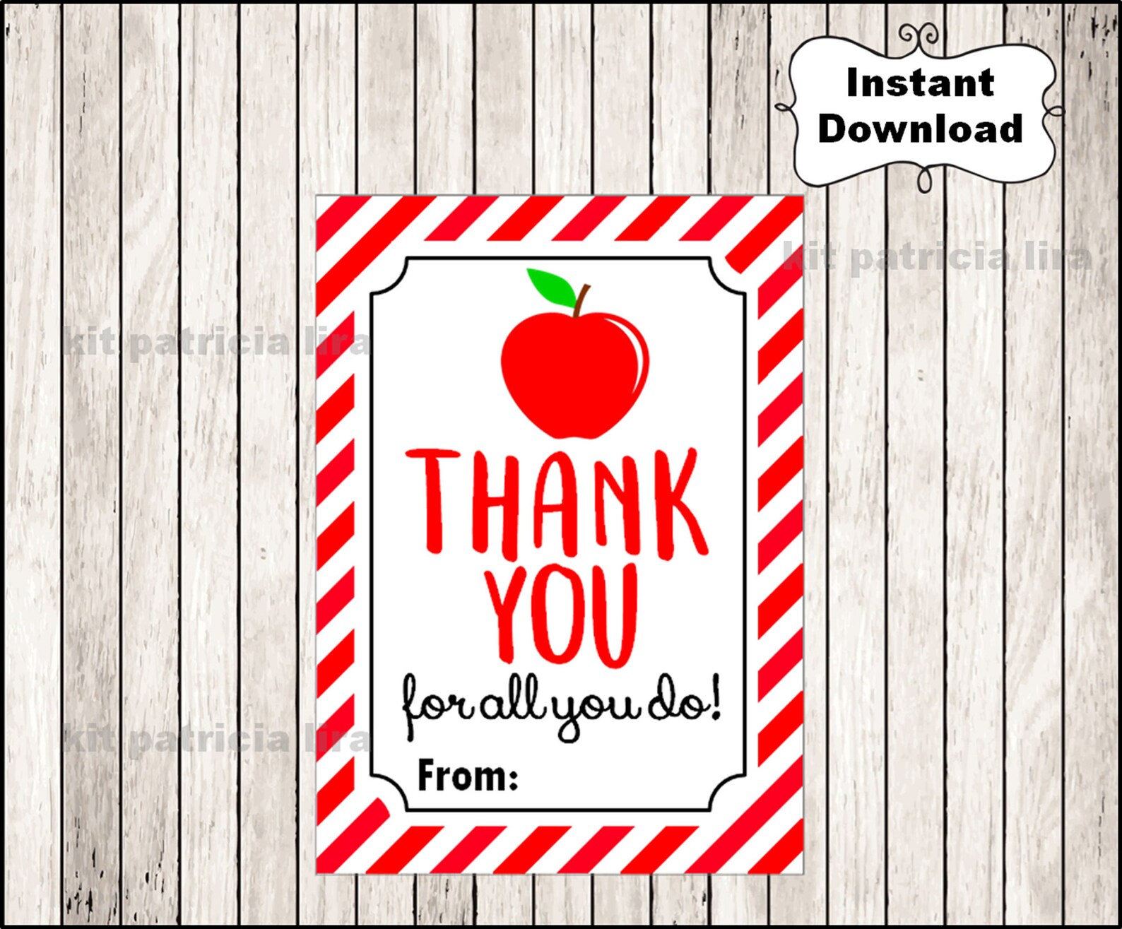 Teacher Appreciation Gift tag Apple Gift Tag Apple Teacher Etsy
