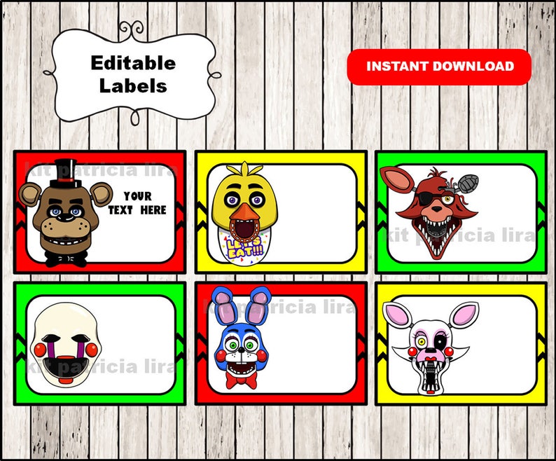 Five Nights at Freddys School label - name label - name tag sticker - Back  To school label - book label - this belongs to label - 