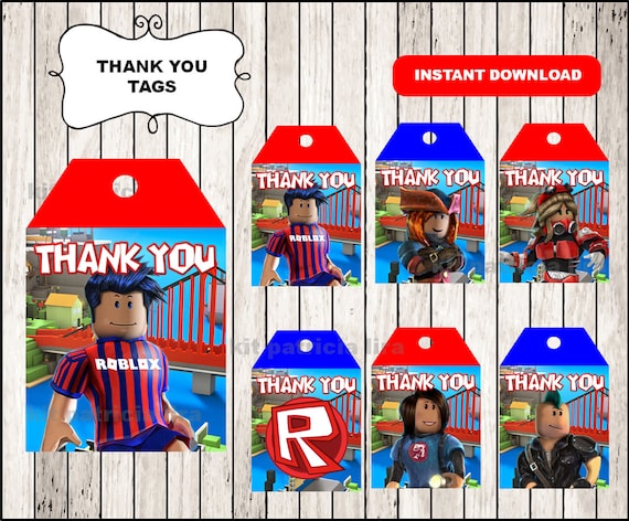 Roblox Thank You Tags Instant Download Roblox Thank You Tags Printable Roblox Tags - roblox download link