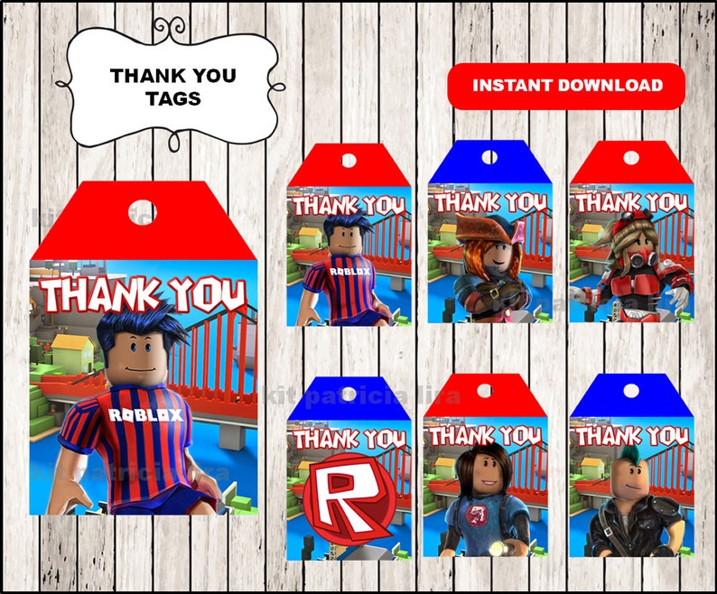 Roblox Thank You Tags Instant Download Roblox Thank You Tags Printable Roblox Tags - 