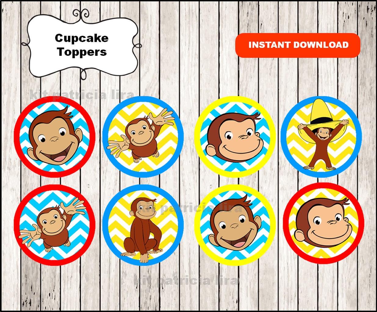 Curious Party Toppers Labels Instant Download Curious Etsy