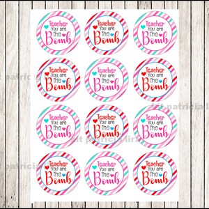 Printable Teacher Appreciation Week Bath Bomb Gift Tag, "teacher, You ...