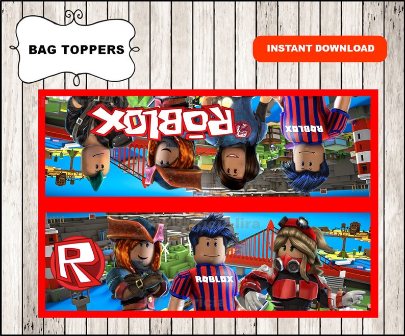 Roblox Bags Toppers Instant Download Roblox Toppers Etsy - image 0