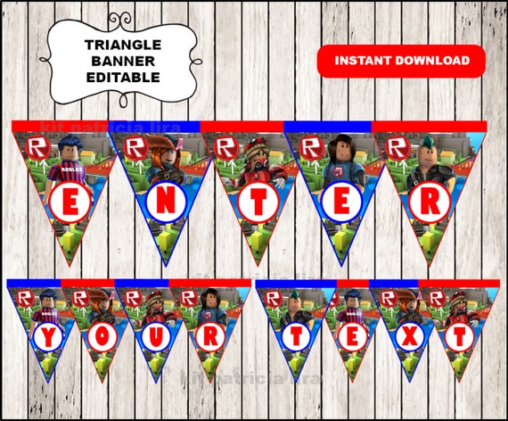 Roblox Banner Instant Download Roblox Triangle Banner Roblox Etsy - roblox cards roblox thank you tags instant download etsy