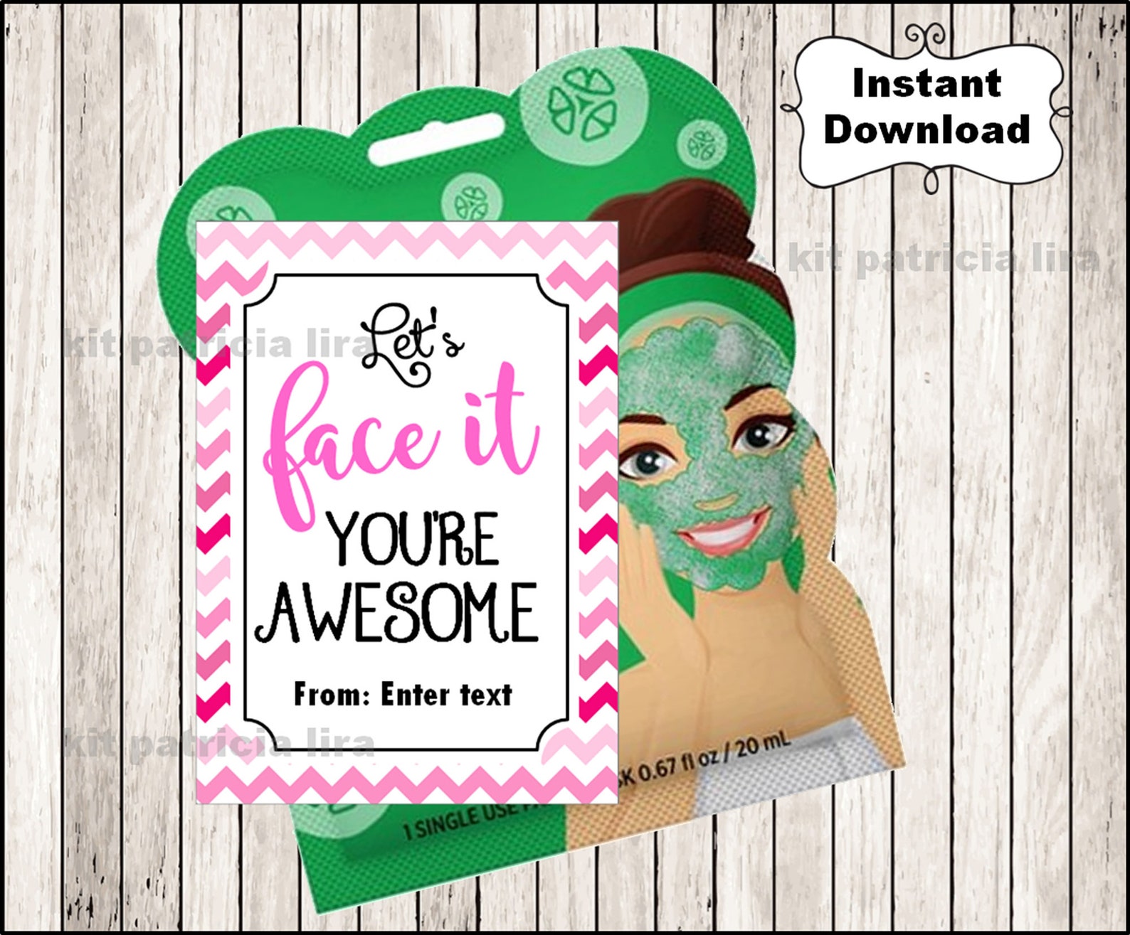 Let's Face It You're Awesome Face Mask Tag Pillow Etsy