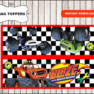 Blaze and the Monster Machines Bags Toppers Instant Download - Etsy