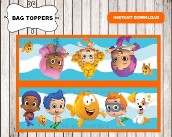 Bubble Guppies bags toppers instant download , Bubble Guppies toppers, Printable Bubble Guppies bags toppers