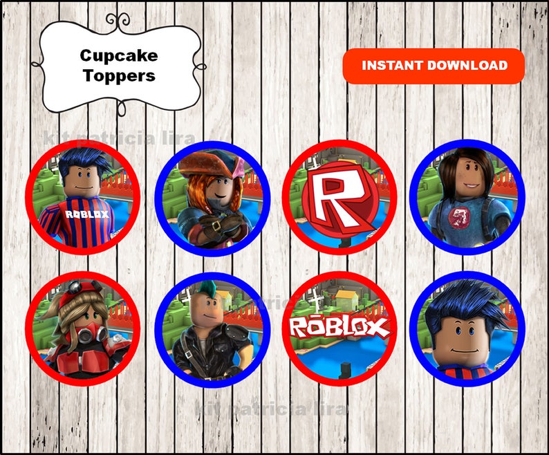Roblox Toppers Labels Instant Download Roblox Cupcakes Etsy - roblox pdf etsy