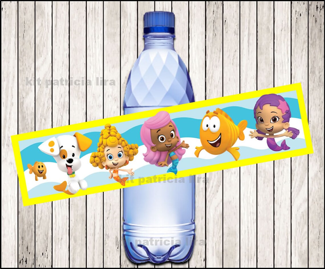 Bubble Guppies Party Water Labels Instant Download Bubble Etsy
