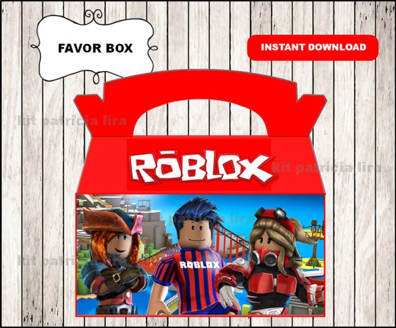 Roblox Gable Box Printable Roblox Box Roblox Party Box Etsy - free roblox cards etsy es