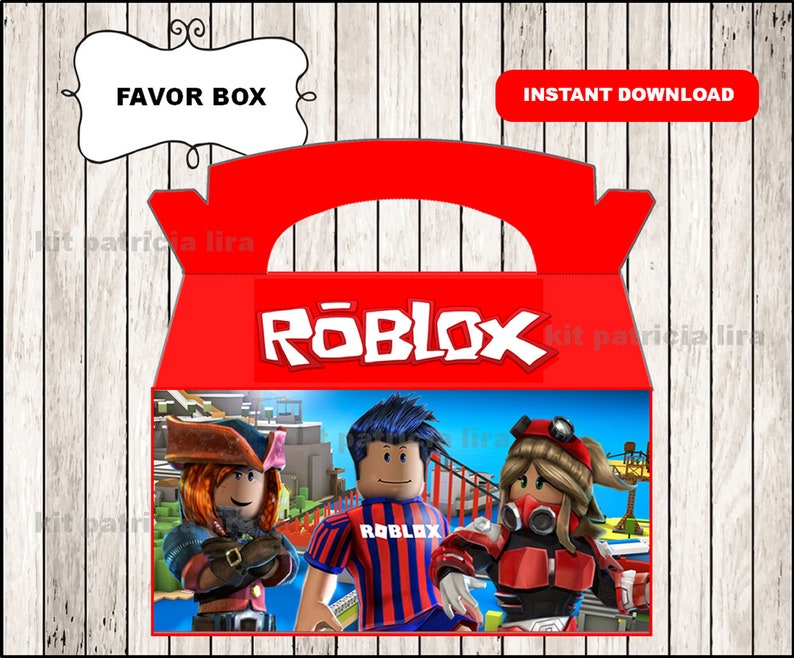 Roblox Gable Box Printable Roblox Box Roblox Party Box Instant Download - 