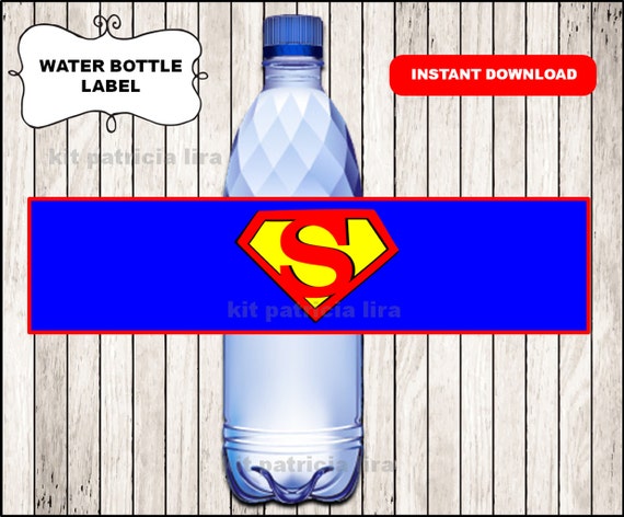 Superman Logo Water Labels Instant Download Superman Water Etsy - roblox water labels instant download printable roblox water etsy
