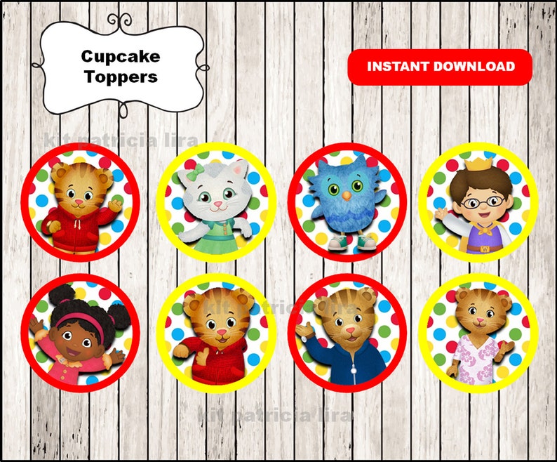 Daniel Tigers Toppers Instant Download Daniel Tiger Cupcakes | Etsy Israel