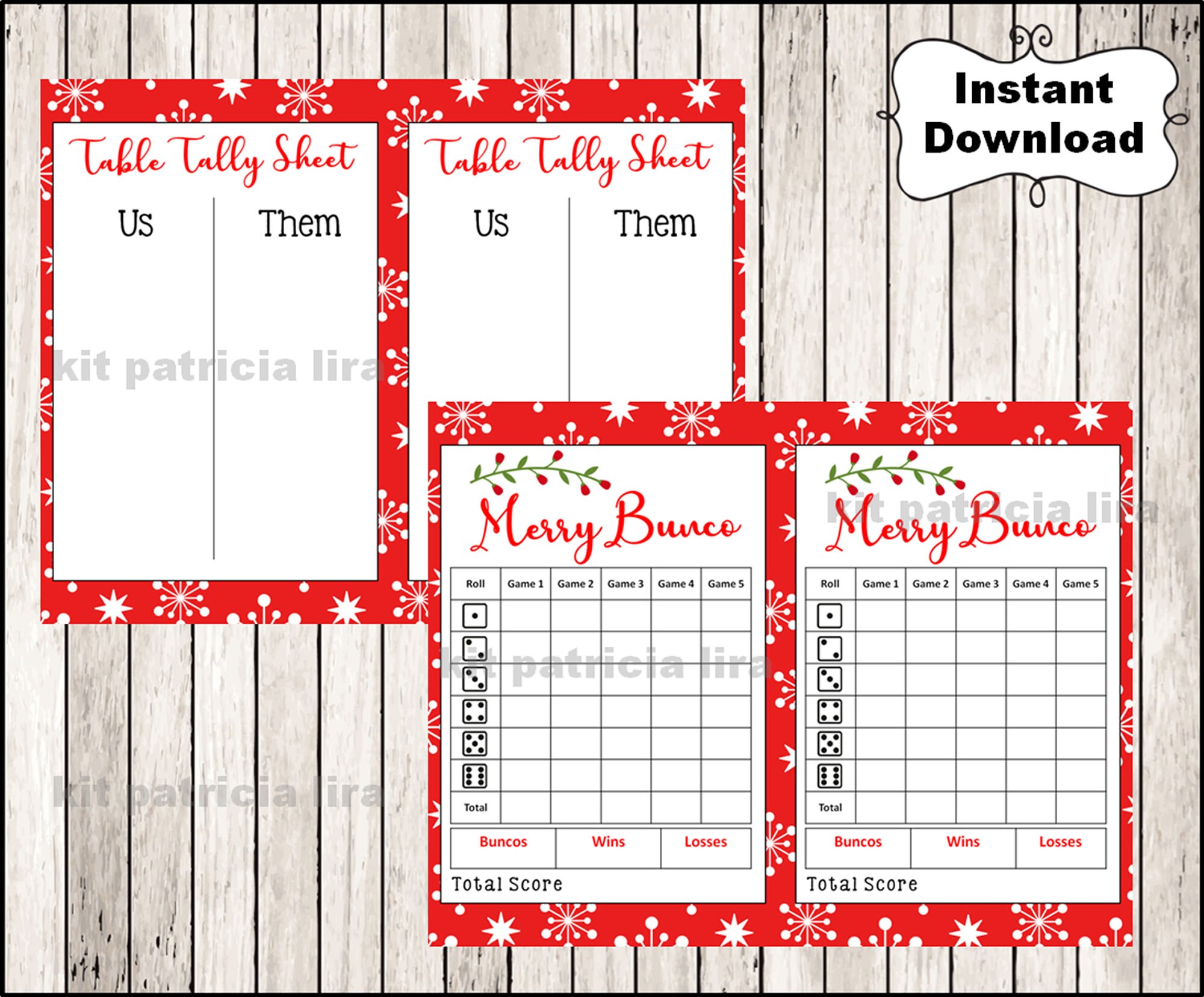 Christmas Bunco Score Sheets Printable Printable Templates
