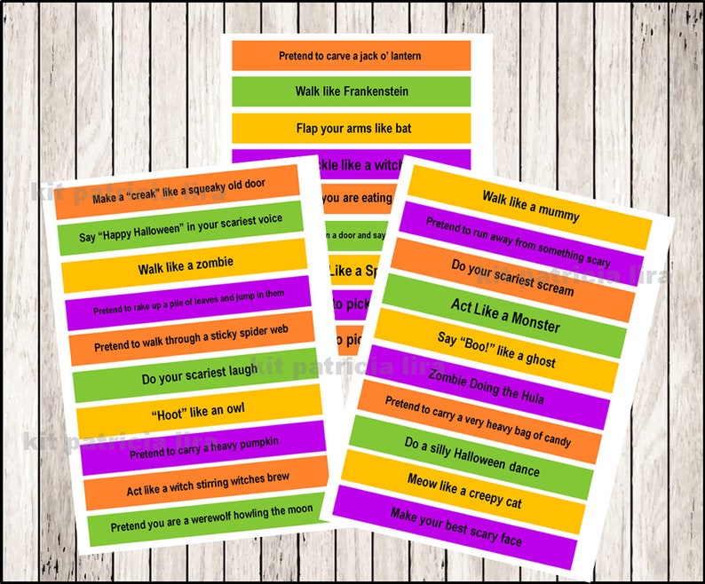 Halloween Charades Party Game Idea PDF Printable Pictionary Etsy