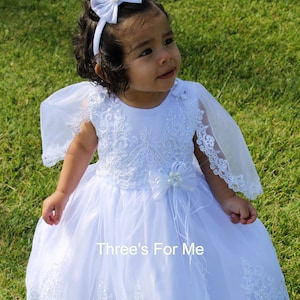 Baptism Dress Christening Lace dress, Vestido de Bautizo, White Dress
