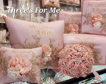 Quinceanera, sweet 16, Bible, Blush pink, cojin, pillow, money box, photo album, album de foto, almuada