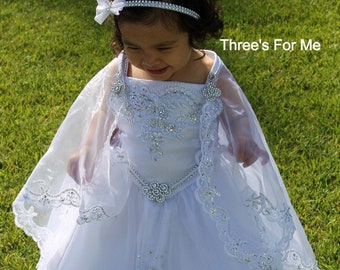 Virgin Mary Embroidered Baptism Dress, Vestido de Bautizo con Imagen de Virgen de Guadalupe, White Baptism Dress, Girl Baptism nina bautizo