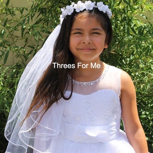 First Communion Dress: Long Lace Dress, Primera Comunion Vestido, Holy Communion Dress, White Dress, Mesh Lace Top