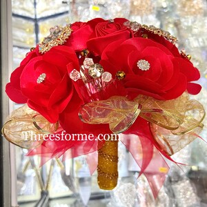 Ramos de Quinceañera/ sweet 16 bouquet Ramos en color rojo / bright red quinceañera bouquets