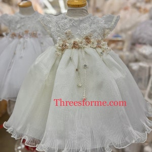 White baptism  dress for baby girl- Vestido de bautizo para nina- vestido blanco de bautizo