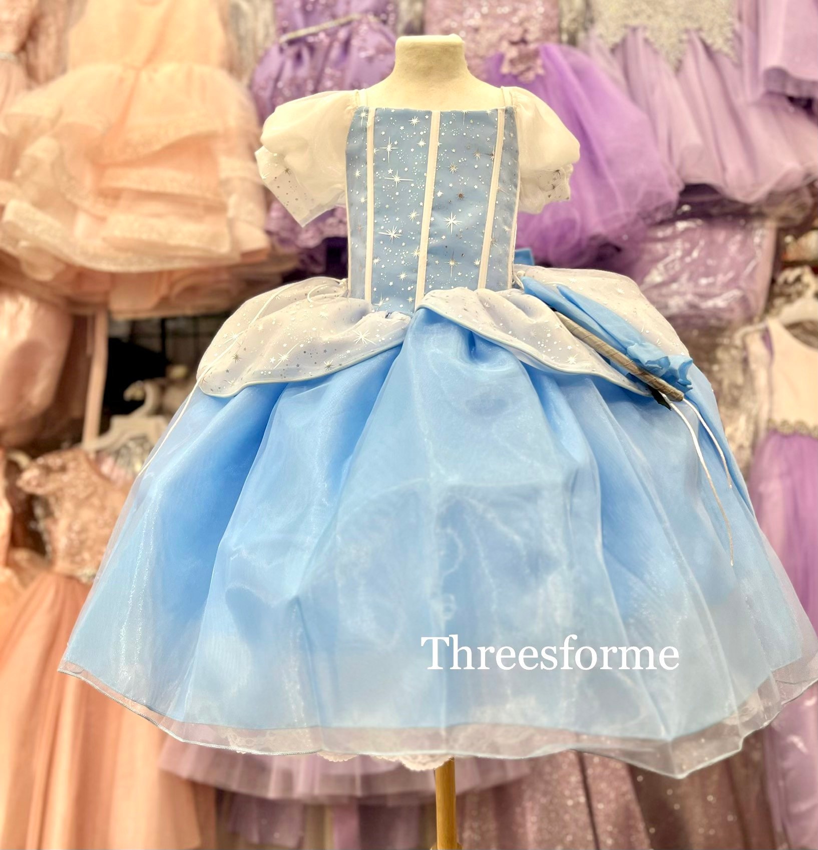 blue and white princess dress Blue and White Dress- Princess Dress-blue Birthday Dress- Costume Dress