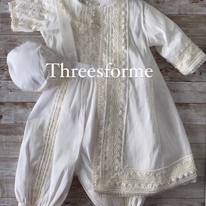 OUTFIT ONLY Boy Baptism Christening Outfit with hat No shoes No candle