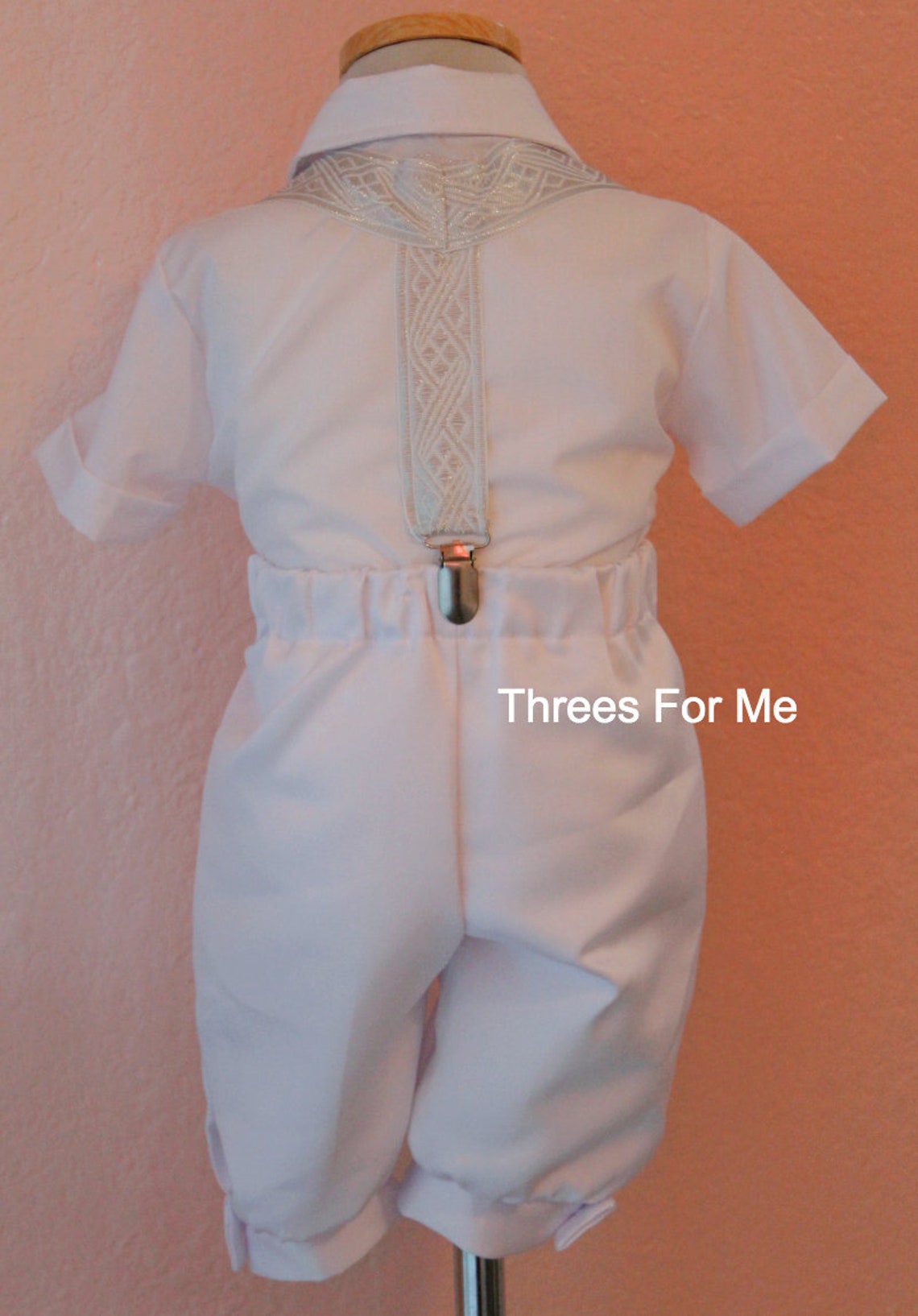 Boy Baptism Outfit Satin Rompers Christening Boy White Etsy