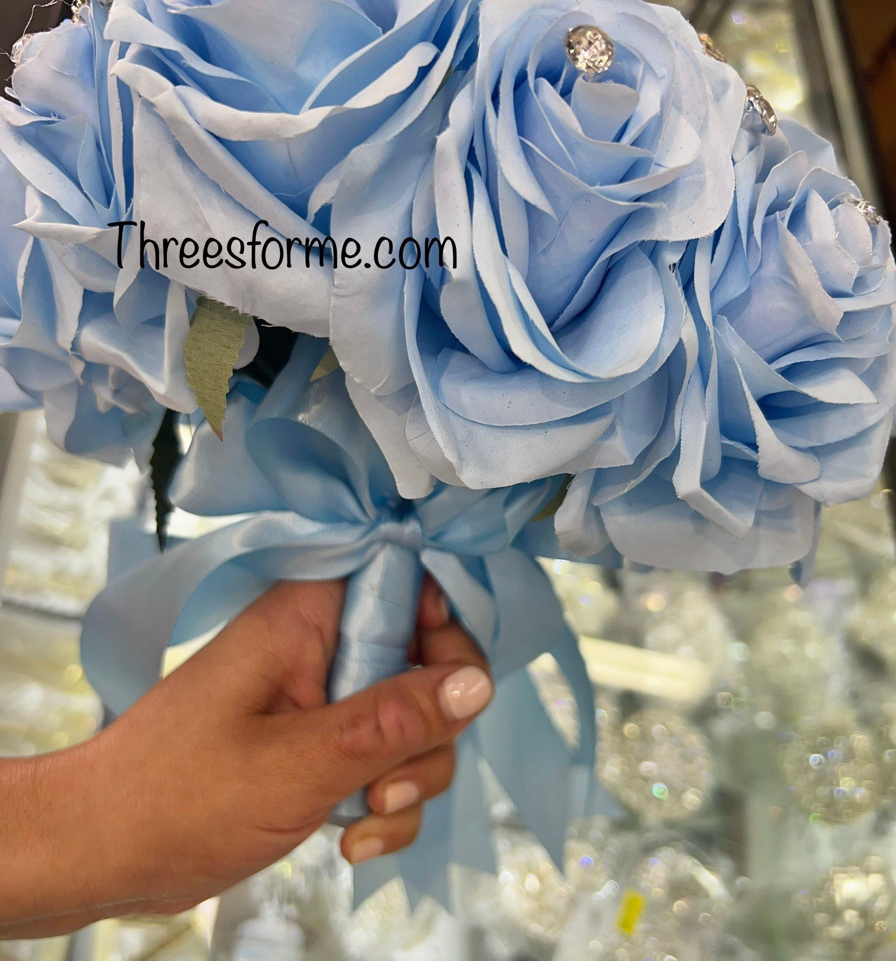 Baby Blue With Silver Quinceañera Ramo En Color Azul Cielo Sweet 15 ...