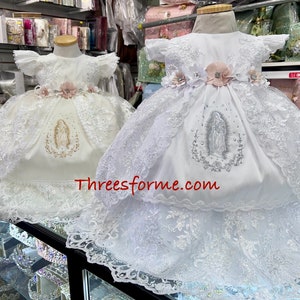Ropon de bautizo -Baptism White Dress, Christening Dress, Girl baptism dress