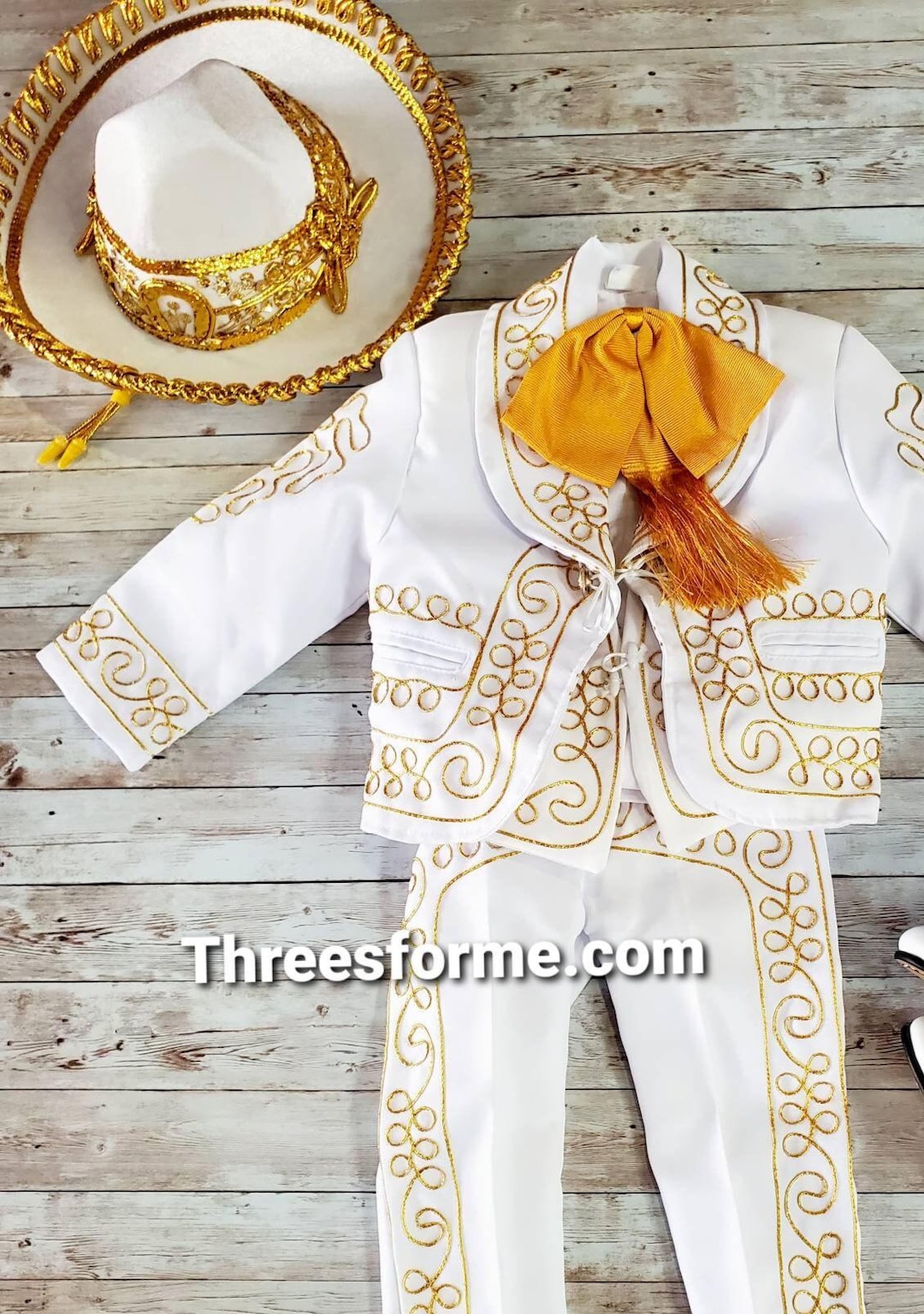 Terno Beige Terno Para Bautizo NiÃ±o Roupa Charro Chapéu 