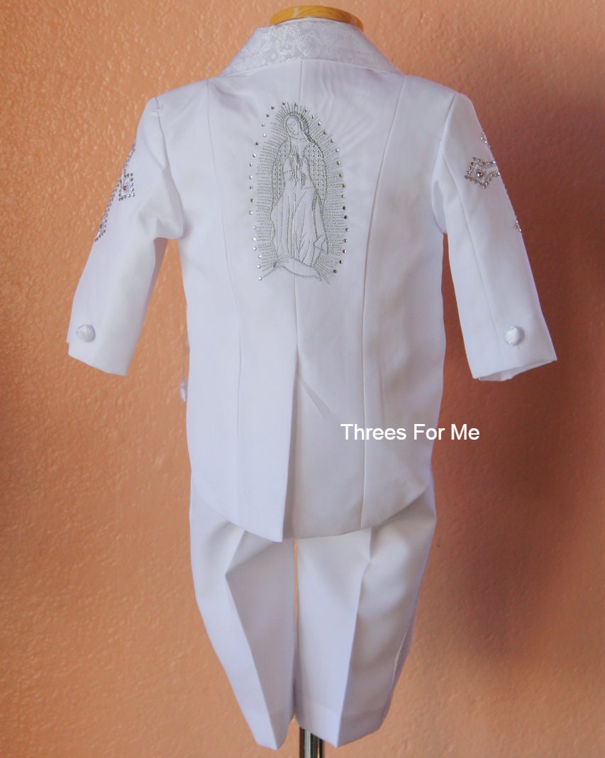 Boy Baptism Tux, Boy Christening Tuxedo, White Kid Suit, Penguin