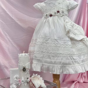 Simple White Baptism Dress- Vestido Blanco Para Bautizo