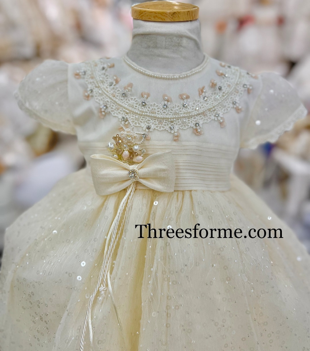 Vestido De Nina Para Bautizo Christening Sparkly Sequnece Dres