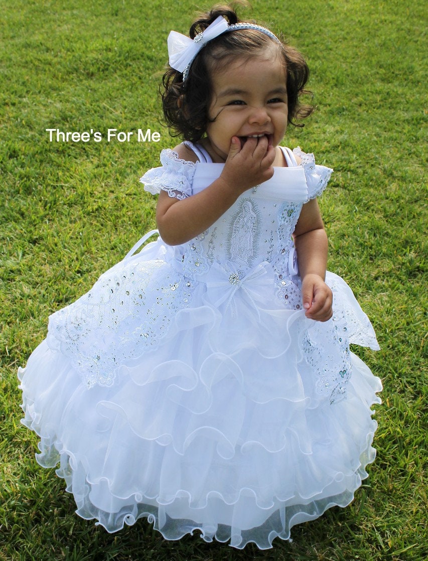 First communion dresses with virgen de guadalupe clearance