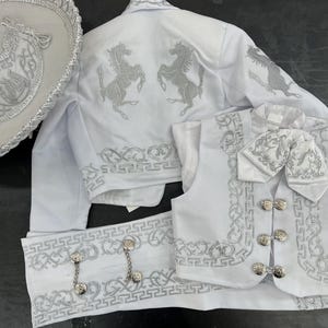 Traje de charro Jungen-Charro-Outfit - Charro Blanco