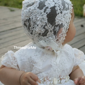 Lace Christening dress Baptism Lace Gown Ropon de Bautizo