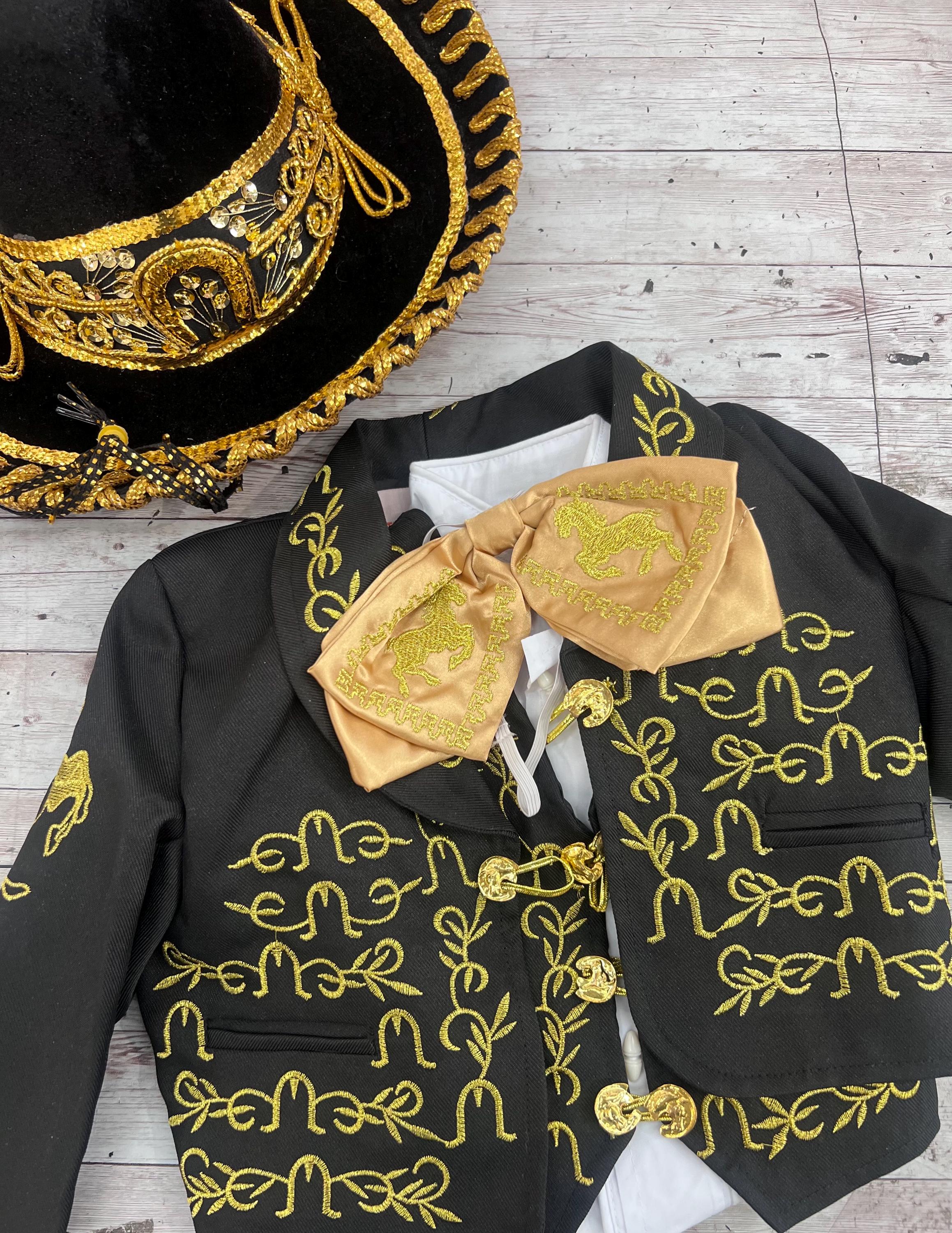 Boy Black Charro Outfit - Traje de charro para niño-