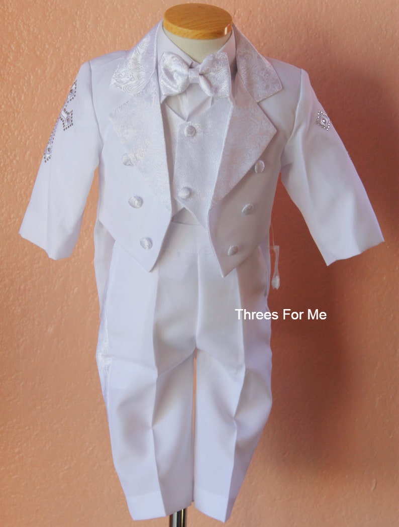 Boy Baptism Tux Boy Christening Tuxedo White Kid Suit Etsy