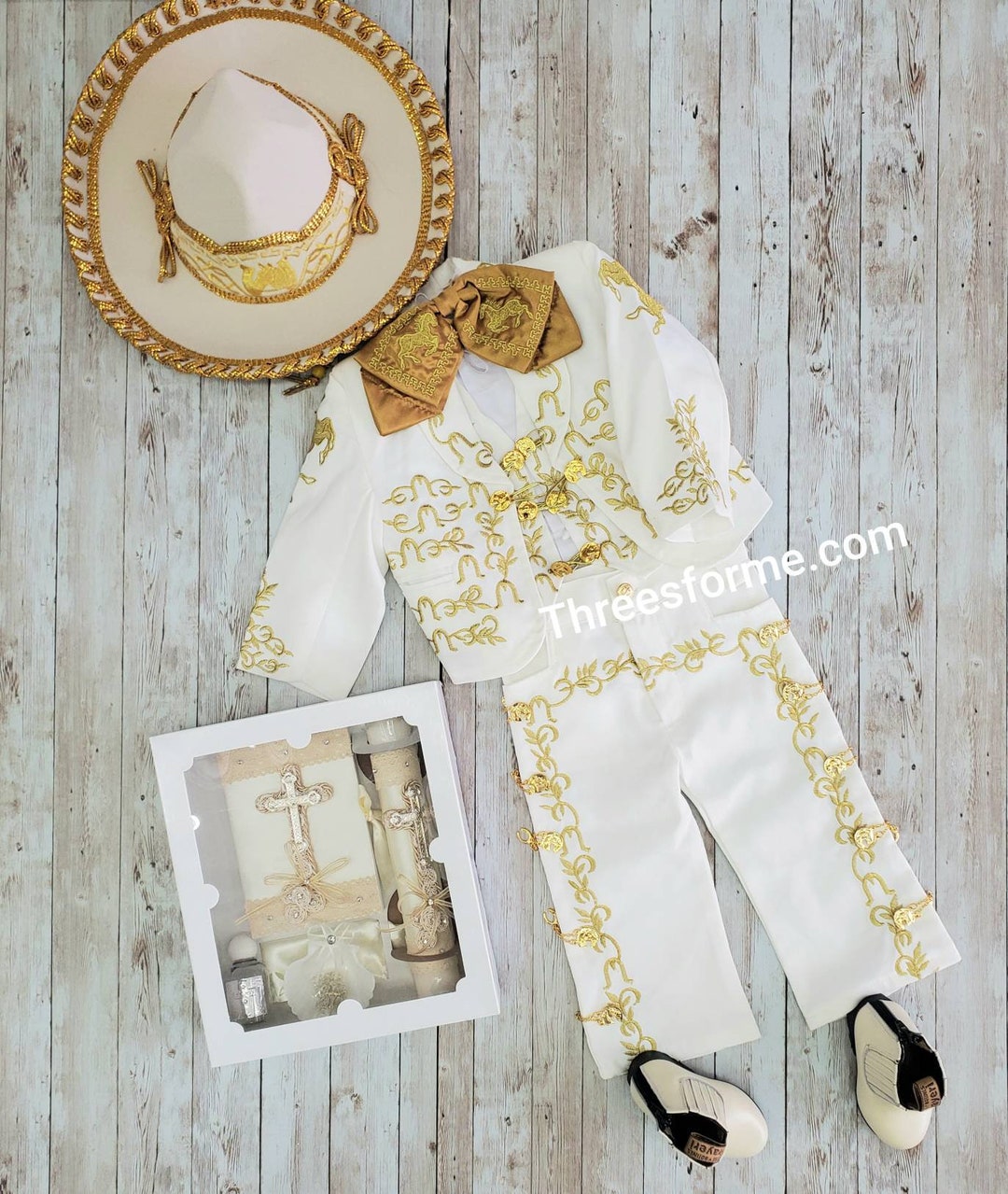 Baptism Boy Charro Outfit Set Traje De Charro Complete Charro Ivory Con ...