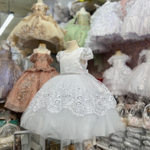 Girl white dress- simple white dress for girls- summer dress- flower girl dress