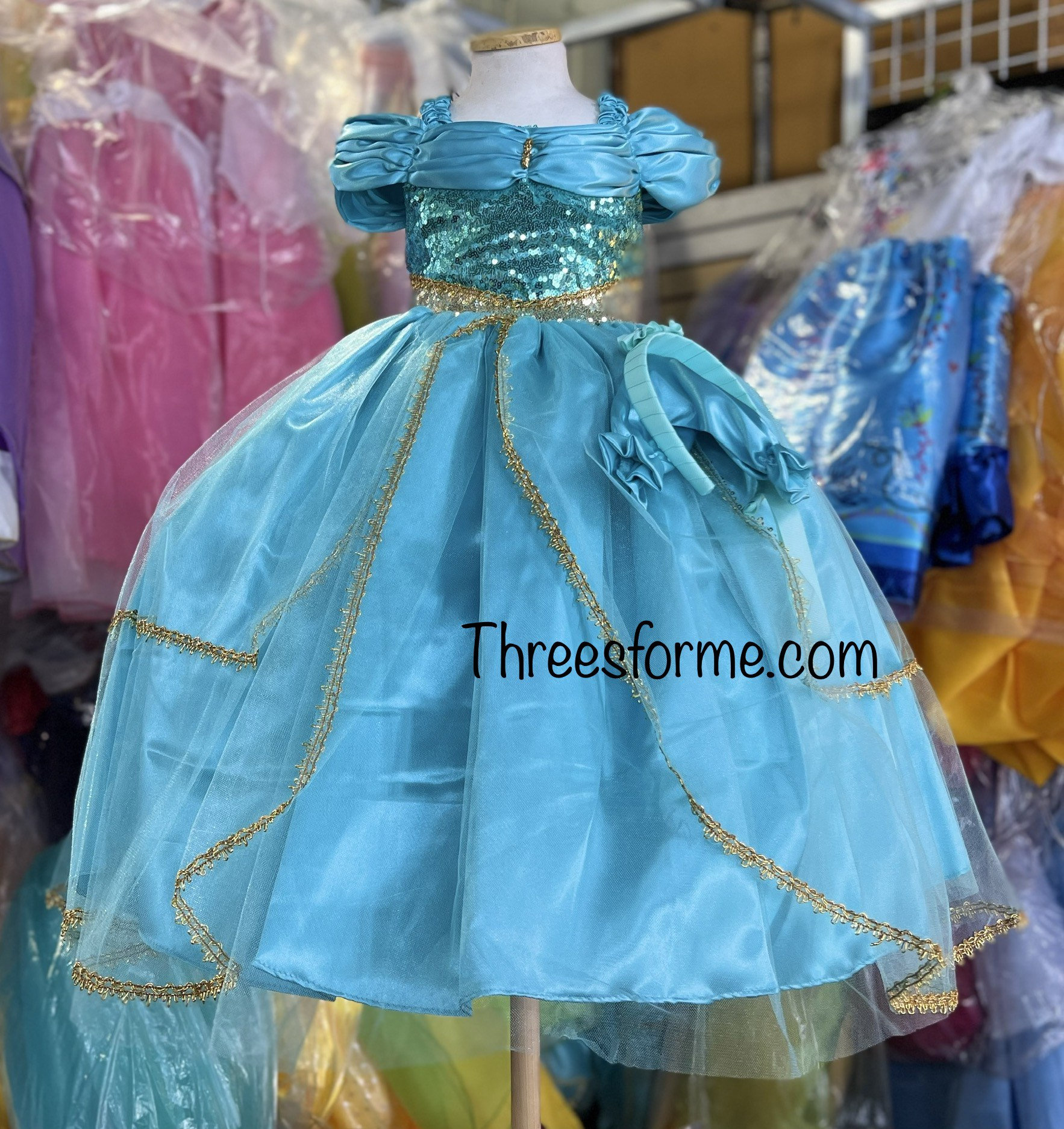 Princess Inspired Dress- Princess Dress-birthday Dress- Blue Dress