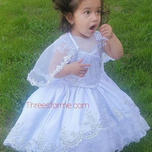 Virgin Mary Embroidered Baptism Dress, Vestido de Bautizo con Imagen de Virgen de Guadalupe,
