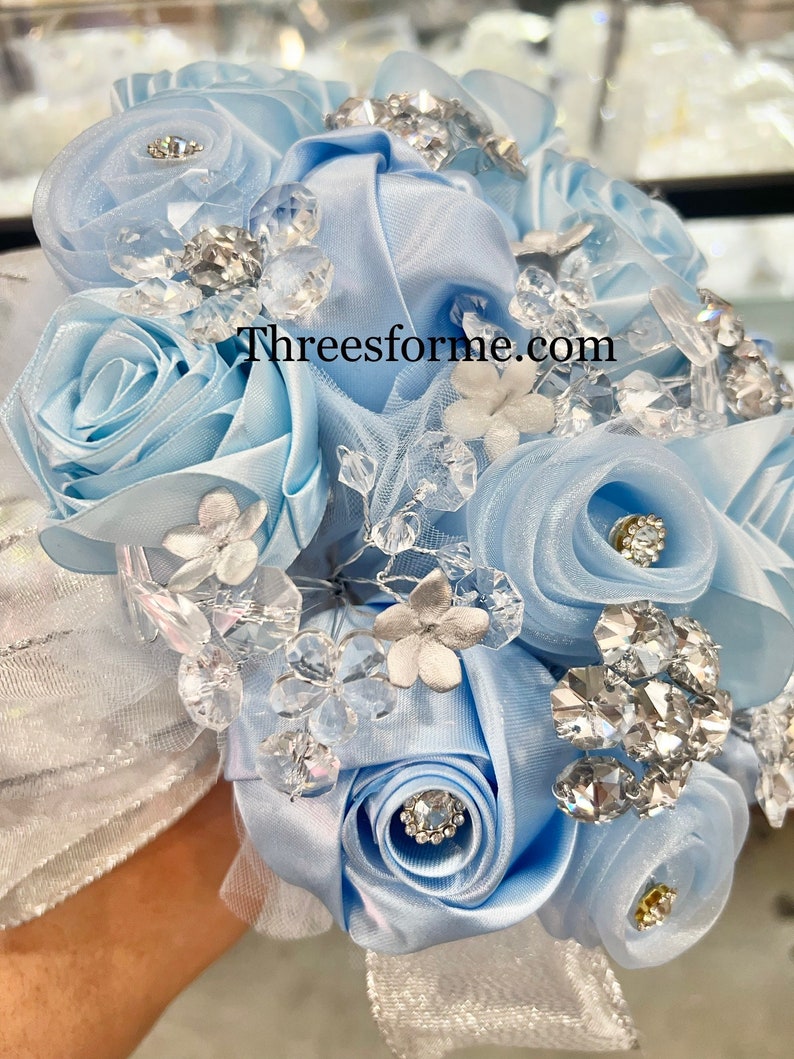 Quinceañera Ramo En Color Baby Blue/ Sky Blue /light Blue Sweet 15 ...