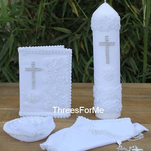 Vela de bautizo lace Girl Christening candle