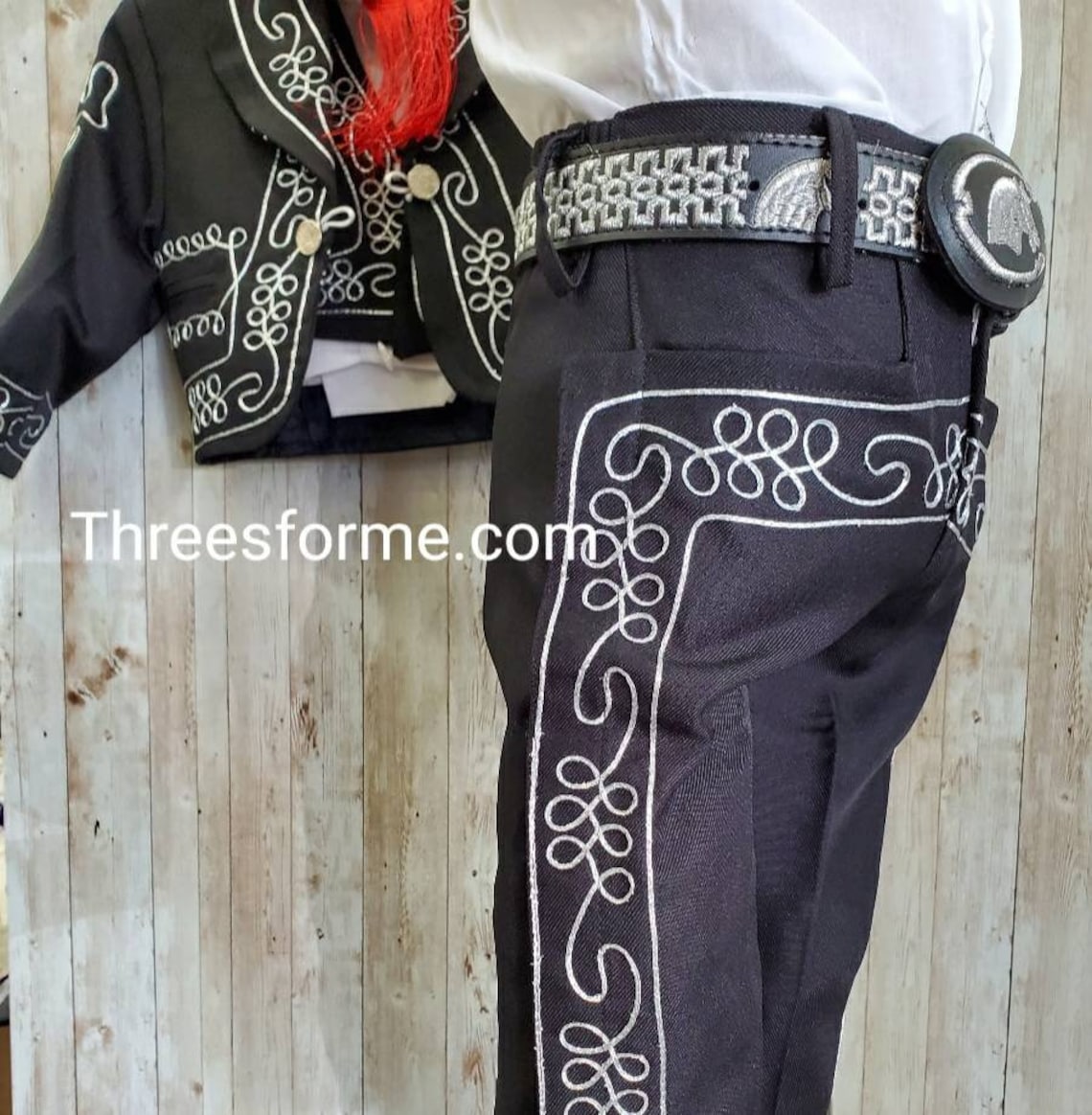 6 Piece Black Charro Outfit Mariachi Black Suit Charro Suit Mexican