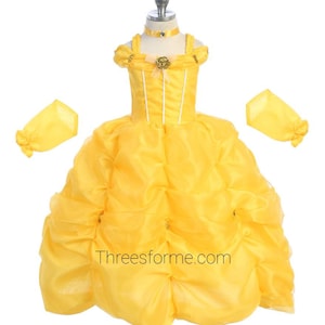 Princess yellow inspired dress- Yellow Princess dress-Birthday dress- costume dress girl Halloween dress
