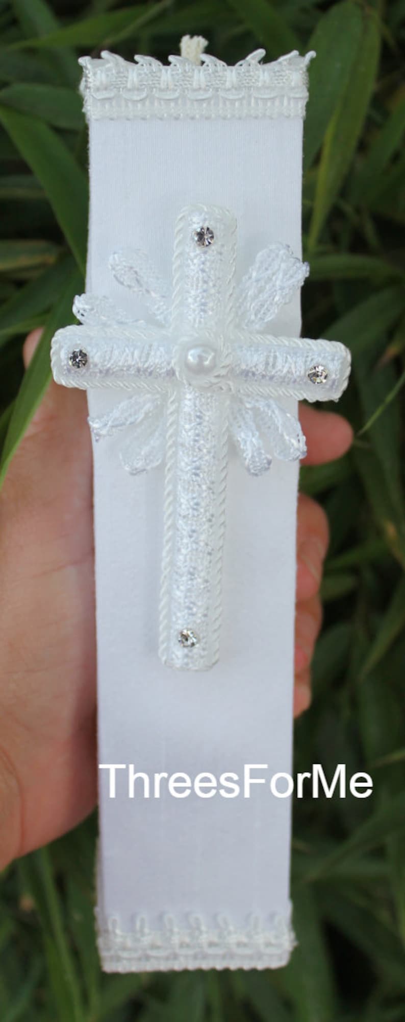 Christening Candle Set Baptism Candle Set White Candle Etsy