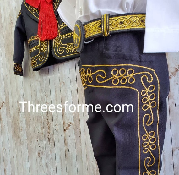 Traje de charro negro de 6 piezas Traje de mariachi negro Traje de charro Traje de charro mexicano Etsy Mexico