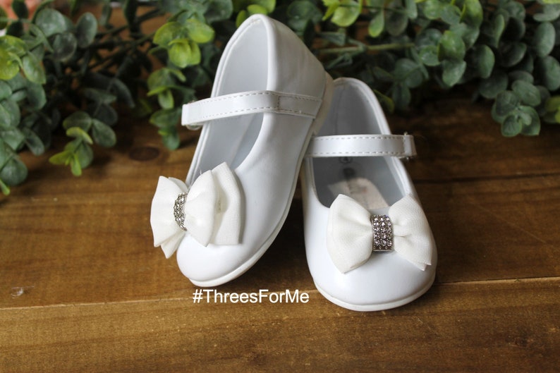Free Shipping Girl Baptism Shoes White Christening Baby Etsy